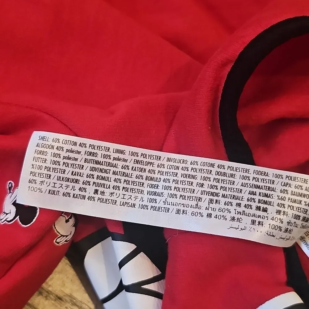 Disney Minnie Mouse Red Kids Hooded Jacket Size 5/6
